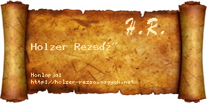 Holzer Rezső névjegykártya